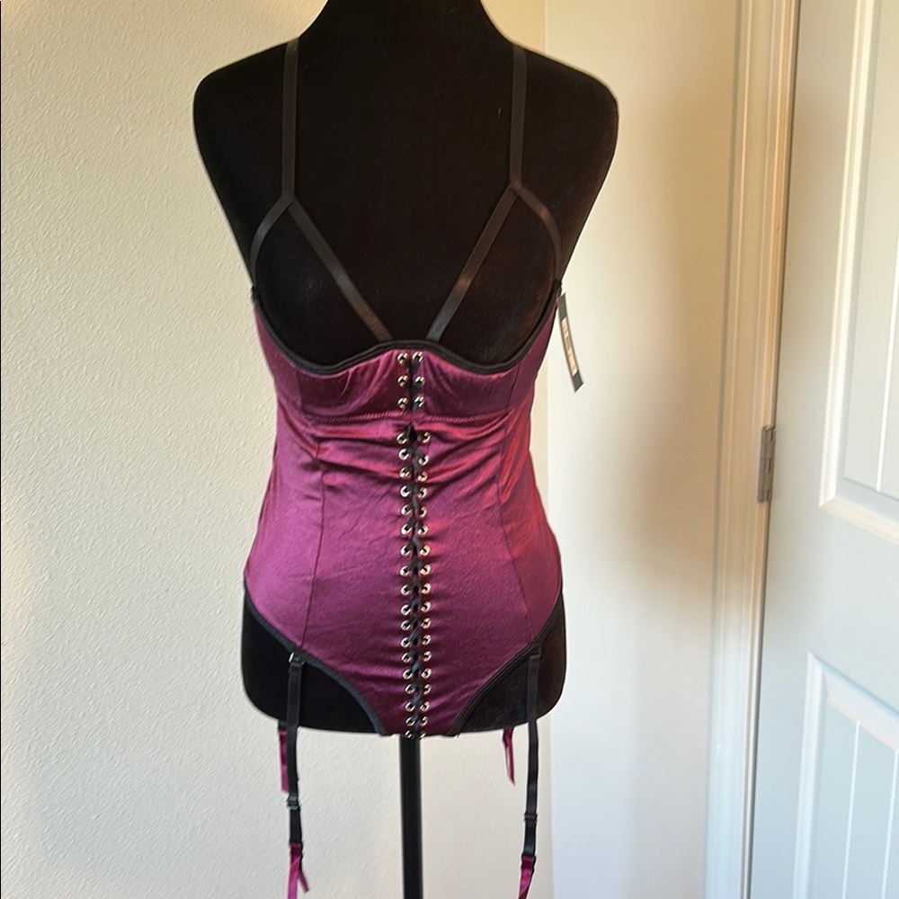 Sleek Purple Corset Bodysuit Teddy